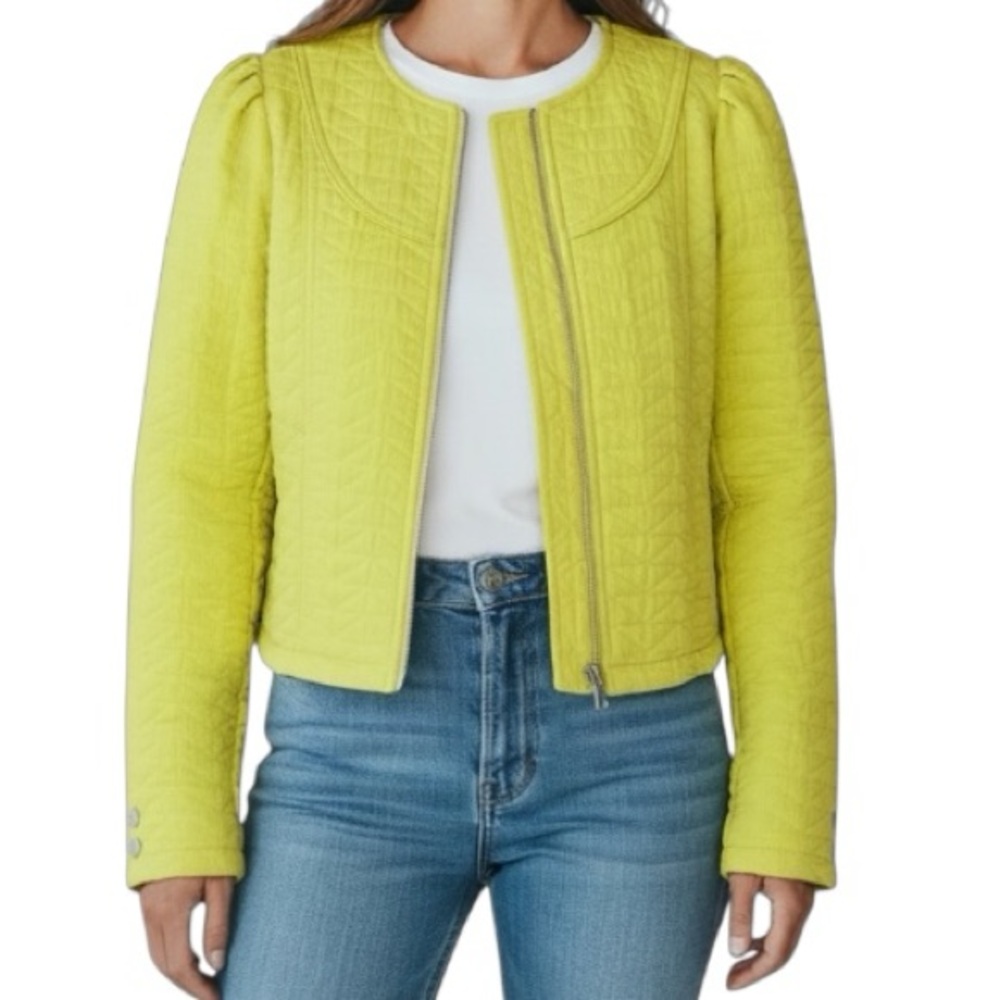 7 For All Mankind Lemon Quilted Blazer